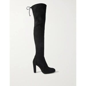 Stuart Weitzman Highland Black Suede Over-The-Knee Boots Size 9